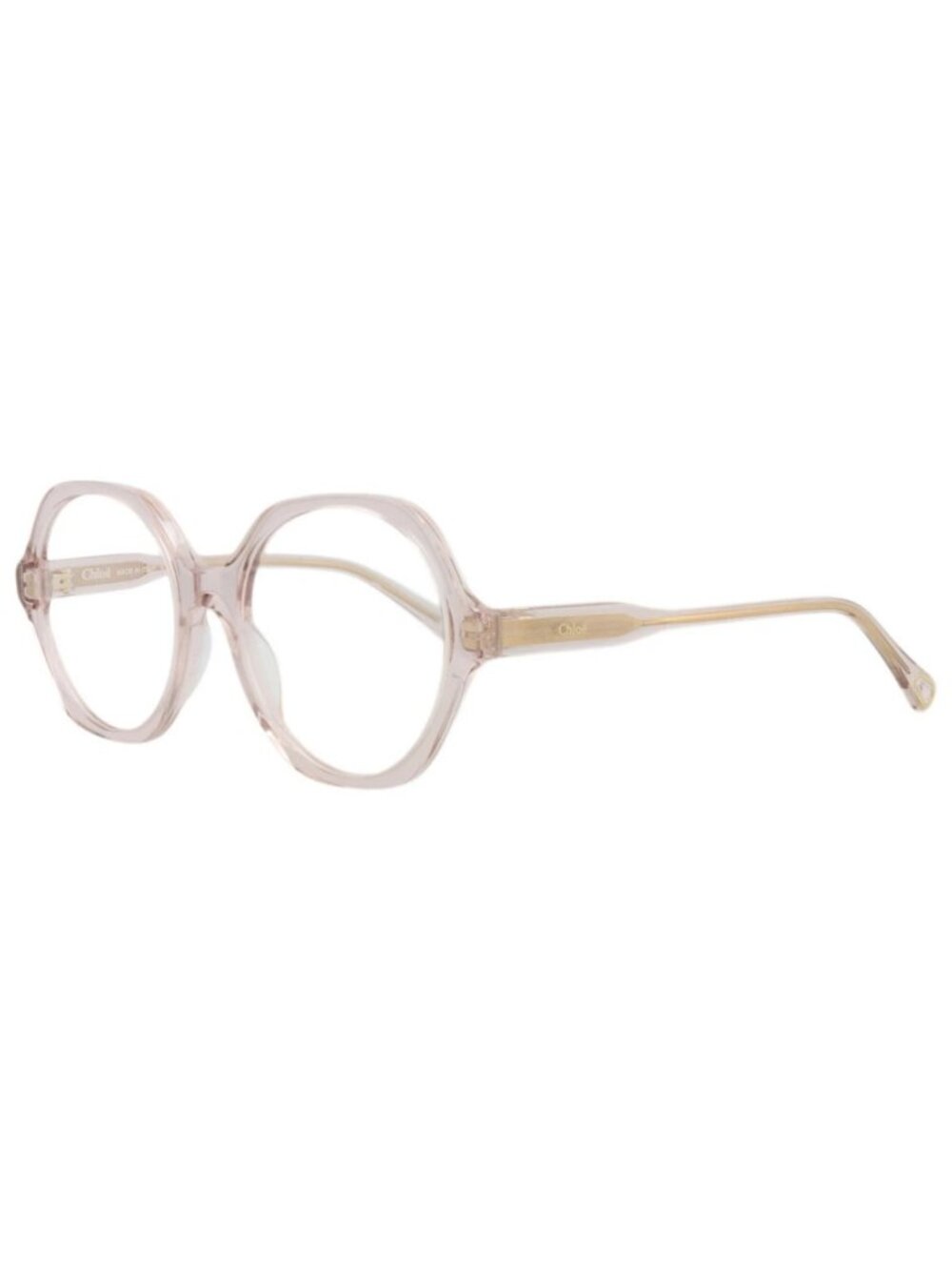 New Chloé Women's Eyeglasses Round Oval Bio Acetate Frame Pink Pink Transparent
